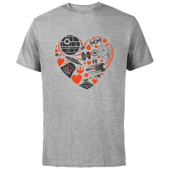 Star Wars Valentine's Day Heart Galaxy - Short Sleeve Cotton T-Shirt for Adults - Customized-Athletic Heather