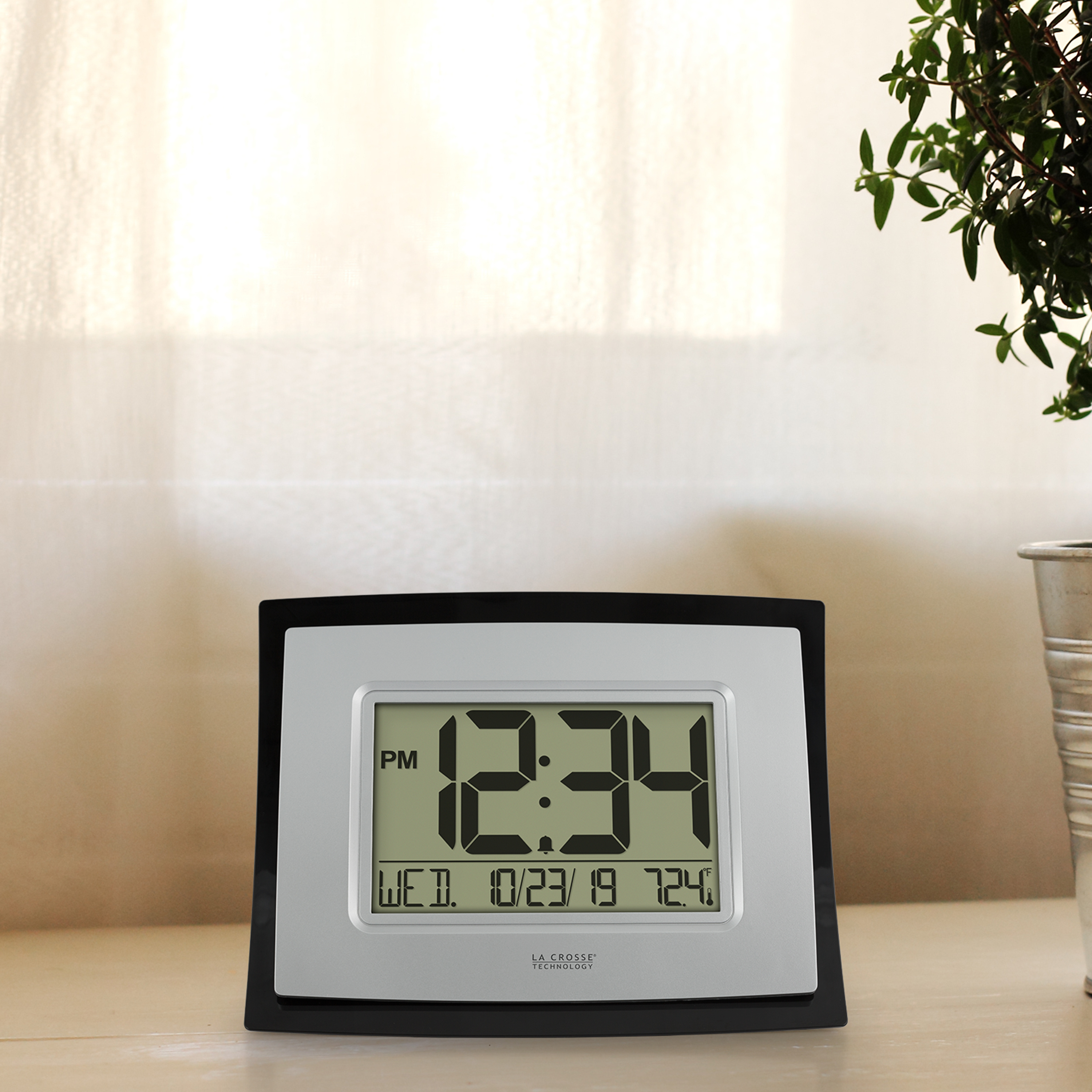 La Crosse Technology Digital Clock with Indoor Temperature and Calendar, WT-8002U-INT