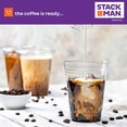 thumbnail image 3 of Stack Man [100 Sets - 16 oz.] Clear Plastic Cups with Straw Slot Lid, PET Crystal Clear Disposable Plastic Cups with lids, 3 of 4