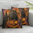 thumbnail image 3 of Orinice Owl Pumpkin Castle Graphic Decorative Cushion Throw Pillow Cover for Home Couch Living Room Bed Sofa, Halloween Autumn Pillowcase for Home Decor 1PC 20x20in, 3 of 5