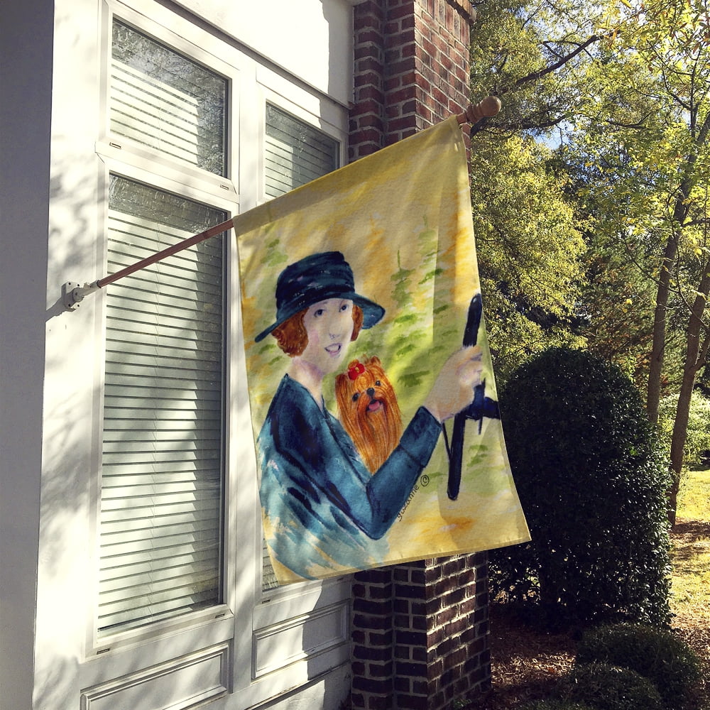 Caroline's Treasures SS8550-FLAG-PARENT Lady driving with her Yorkie Flag, , multicolor