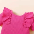 thumbnail image 6 of KPOPLK 3PCS Baby Girl Clothes Newborn Infant Outfits Ribbed Romper Bodysuit Floral Print Shorts 0 3 6 9 12 18 Months Size 3-6 Months,Hot Pink, 6 of 9