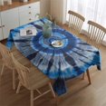 thumbnail image 2 of Blue White Tie Dye Spiral Pattern Rectangle Tablecloth 60"x84",Waterproof Polyester Rectangle Table Cloth, Wipeable Spillproof Polyester Tablecloth for Dining, Camping, Indoor and Outdoor, 2 of 5
