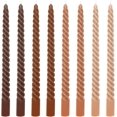 thumbnail image 2 of PYAN-8Pcs 10 Inch Gradient Brown Spiral Taper Candles Dripless Twisted Wax Candles Long Unscented Candle Sticks for Wedding Party Home Dining Table Decor, 2 of 3