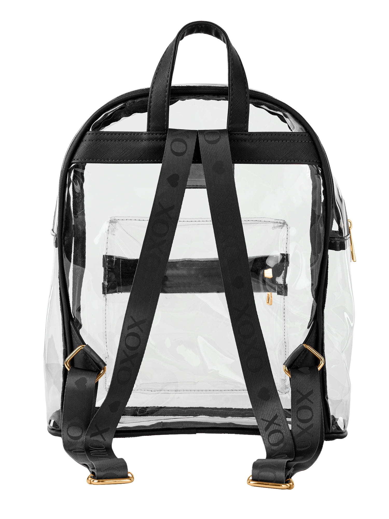 XOXO Karcyn Small Clear Backpack with Wallet and Cup with Straw Gift Set in Black