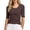 Coffee, variant on Daznico Women's Scoop Neck 3/4 Sleeve Slim Fit T Shirt Form Fitted Casual Basic Knit Tops for Layering Everyday Wear,S