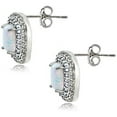 thumbnail image 2 of Created Opal with Blue and White Topaz Sterling Silver Oval Stud Earrings, 2 of 3
