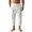 White, variant on Migroa Men's Linen Capri Pants Casual Lightweight 3/4 Baggy Pants Drawstring Elastic Waist Beach Yoga Pants with Pockets Black L