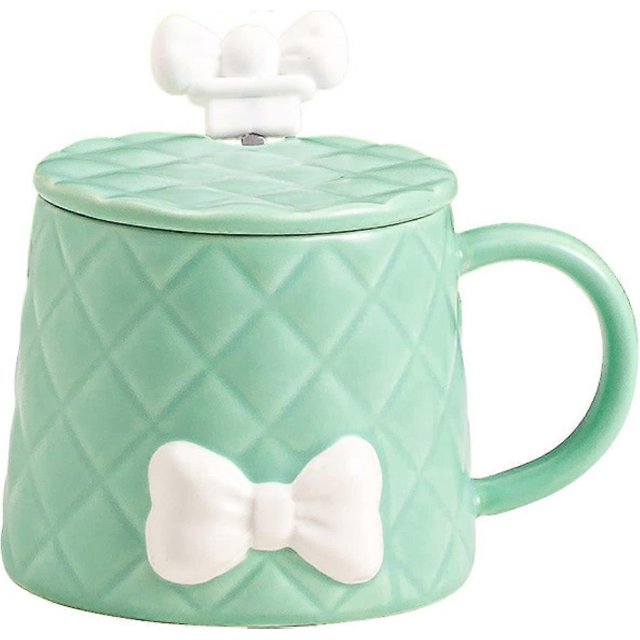 Taza Kawaii Taza de Cerámica con Lazo Lindo Taza de Agua para Niña Linda Taza de Leche Linda Taza de Café Linda