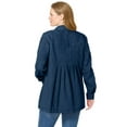 thumbnail image 2 of Woman Within Plus Size Pleat-Back Denim Jacket Long Oversized Jean Coat, 2 of 6