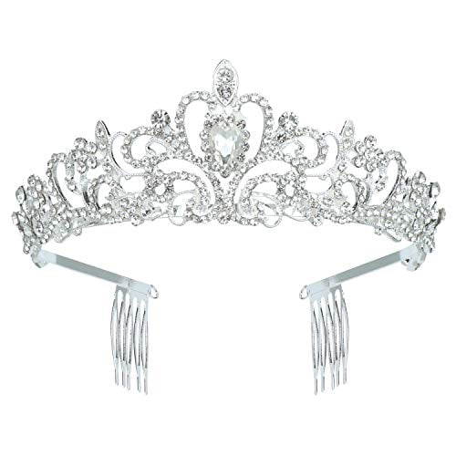 Film Golden Crown Tiara Diadem Crown Blue Crystal Small Comb Christmas Gift High Fashion WomenS Hair Accessories