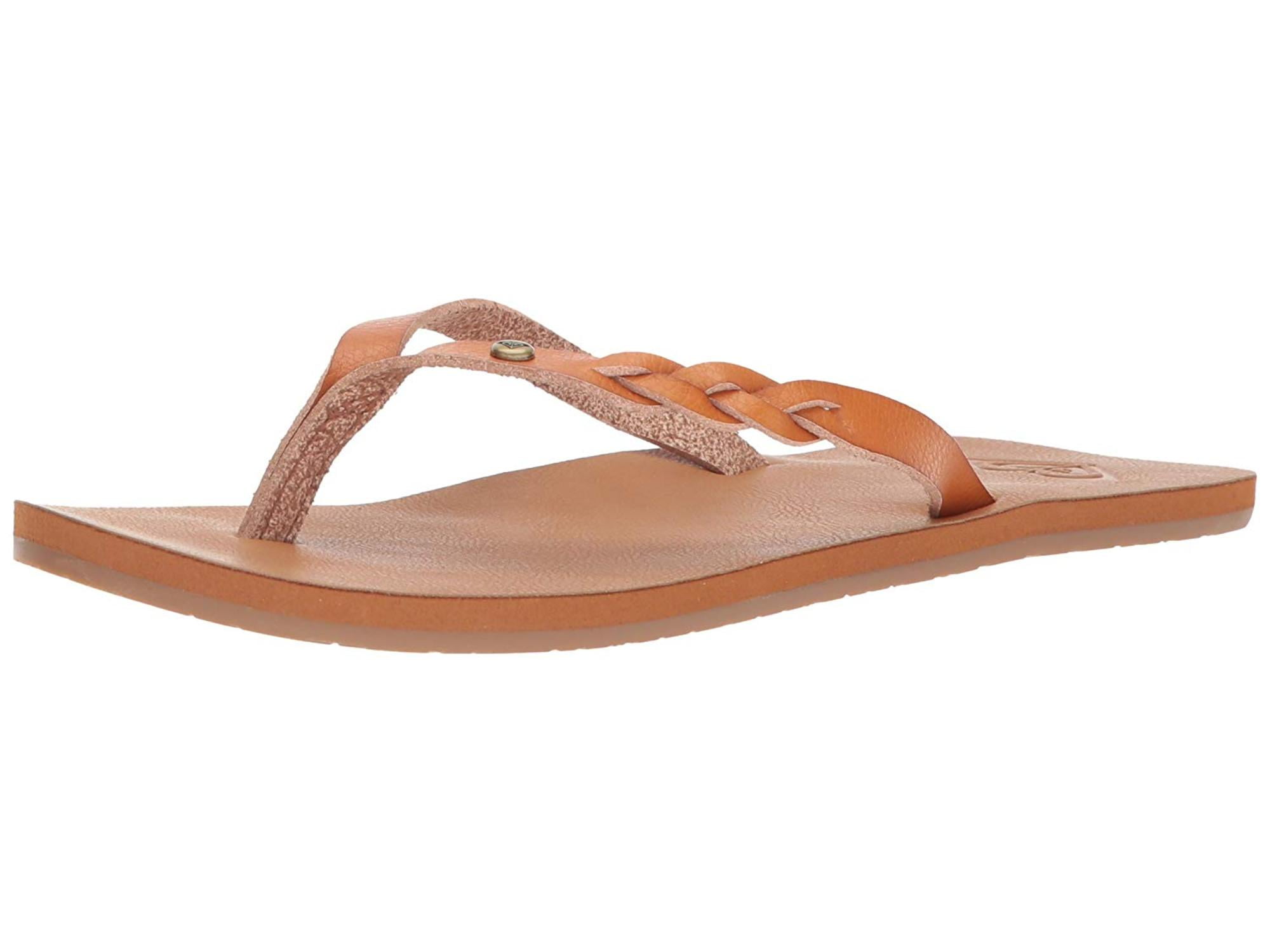 roxy tan flip flops