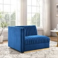 thumbnail image 4 of Modway Sanguine Velvet and Stainless Steel Left-Arm Chair in Navy, 4 of 4