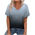 thumbnail image 1 of Camisetas Casuales de Manga Corta Plisada de la Moda de las Mujeres, Camiseta Cómoda de Poliéster para las Mujeres, Blusa de Primavera de Verano Lavado a Mano, 1 of 2