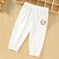 thumbnail image 2 of SROBPTY Toddler Girls Pants Solid Elastic Waist Straight Leg Breathable Casual Trousers for 1-3Y, 2 of 5