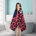 thumbnail image 6 of Pink and Black Of Leopard Print Hooded Bath Towel，50"x30" for Ages 3 To 12 Kids, Quick Dry Lightweight Soft Microfiber Hood Beach Towel Cover Up for Kids, 6 of 7