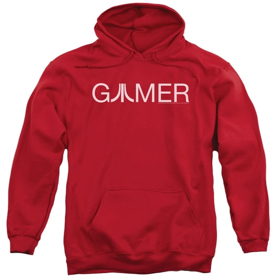 Atari Gamer Adult Pullover Hoodie Sweatshirt Red