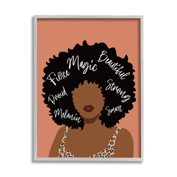 Stupell Indtries Fierce Proud Beautiful Strong Sentiments Female Hair Portrait,24 x 30,Design by JJ Design Hoe LLC