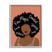 Stupell Indtries Fierce Proud Beautiful Strong Sentiments Female Hair Portrait,24 x 30,Design by JJ Design Hoe LLC
