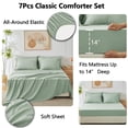 thumbnail image 4 of Juego de edredón CozyLux, tamaño completo, verde salvia, 7 piezas, cama en una bolsa, 4 of 8