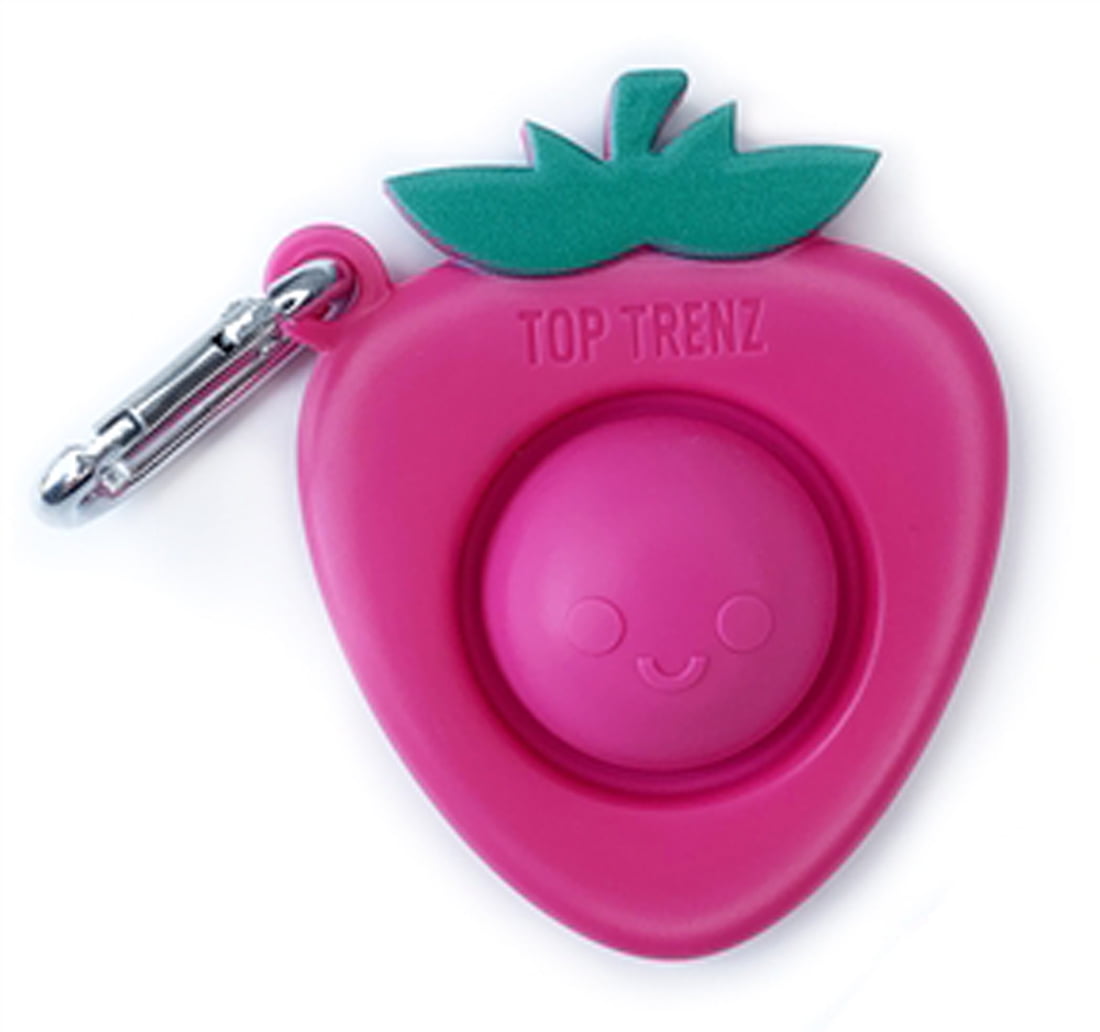 TOP TRENZ OMG Mega Pop Fidgety Bubble Fidget Toy Keychain Strawberry