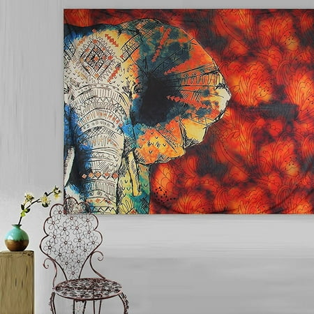 Meigar Indian Elephant Wall Hanging Mandala Hippie Bohemian Tapestry Indian Ethnic Bedroom Living Room Dorm Carpet Decor 60 x 50
