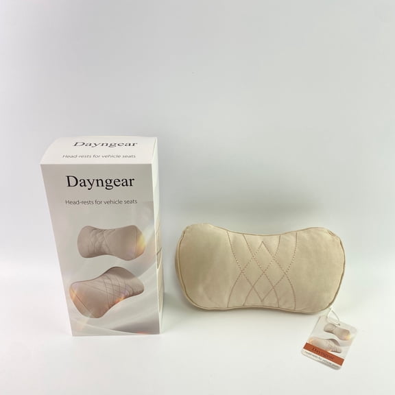 Dayngear Head-rests for vehicle seats,Car Headrest Pillow for Driving - Luxury Leather 100% Memory Foam, Ergonomic Neck Support