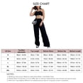 thumbnail image 5 of Conjunto de top de tubo fruncido y pantalones de cintura alta, tirantes finos, negro liso, talla XL Summer Chic, 5 of 5