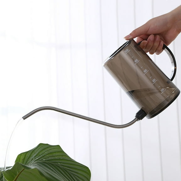 MLINS Transparent Watering Can with Measurement Long Spout 1L Watering Pot