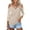 Khaki, variant on Solid Color Shoulder Leakage Tops For Women 3/4 Sleeve Shirts V Neck Business Casual Trendy Summer Tops Blouse