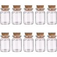 thumbnail image 1 of 10 Pcs Small Glass Bottles With Cork Lids, Mini Glass Bottles With Stoppers Empty Spell Jars Small Message Bottles Tiny Wishing Bottles Miniature Poti, 1 of 5