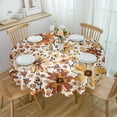 thumbnail image 2 of Autumn Floral Texture Tablecloths for Dining Table Waterproof Round Table Cover for Kitchen Living Room, 2 of 7