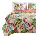 thumbnail image 3 of Benjara Aulne 3 Piece King Quilt Set with Leaf Print- Multicolor, 3 of 5