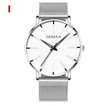 Gifts for Him Feledorashia Watch for Men Valentine's Day Gifts Men's Fashion Ultra Thin Watches Business Stainless Steel Mesh Quartz Watch Clearance
