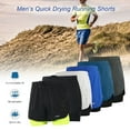 thumbnail image 3 of Quick Men's 2-in-1 Running Shorts Quick Drying Breathable Active Training Exercise Jogging Cycle Shorts With Longer Liner, 3 of 7