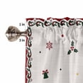 thumbnail image 5 of Merry Christmas Kitchen Curtains and Valances Set, Green Black Xmas Tree Red Floral Border Rod Pocket Window Valance 18 Inch Window Curtain Panels for Living Room Bedroom Laundry, 27.5x36in, 3 Pieces, 5 of 7