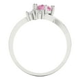 thumbnail image 4 of Clara Pucci 14K White Gold 0.87ct Pink Three-Stone Ring for Women, 4 of 8