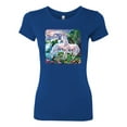 thumbnail image 2 of Unicorn Fanstasy Island Castle Animal Lover Female Slim Fit Junior Tee, Royal, Large, 2 of 3