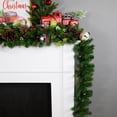 thumbnail image 2 of Northlight 9' x 10" Prelit Oak Creek Pine Green Artificial Christmas Garland - Multi Lights, 2 of 6
