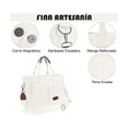thumbnail image 4 of 2 Uds Bolsas Tote De Pana Con Múltiples Bolsillos Para Mujer blanco, 4 of 4