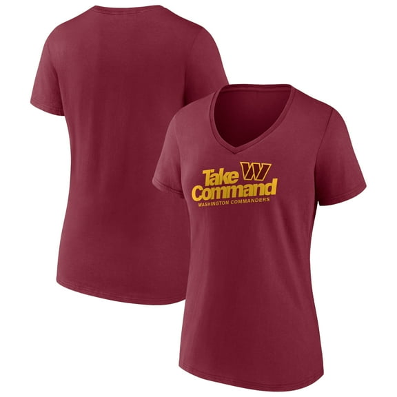 Women's Burgundy Washington Commanders Back Home Again V-Neck T-Shirt