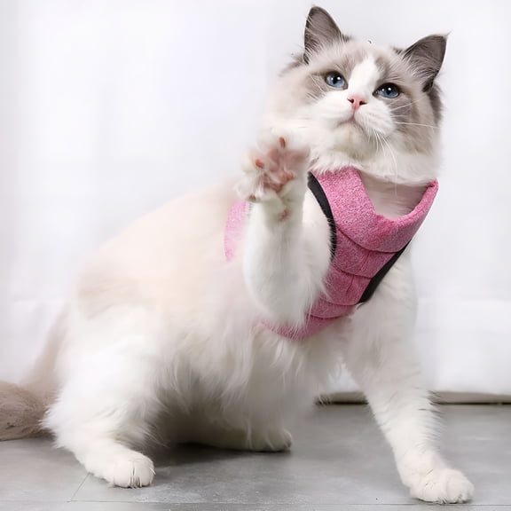 GASTROPOD Cat Harness and Leash for Walking, Escape Proof Soft Adjustable Vest Harnesses for Cats, Easy Control Breathable Jacket, Pink, (S) for 2-7 lb Cat