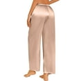 thumbnail image 6 of ABATAB Comfy Satin Lounge Pants for Women Drawstring Elastic Waisted Casual Pajama Pants Wide Leg Baggy Pj Bottom with Pockets, 6 of 7