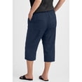 thumbnail image 2 of Ellos Plus Size Ribbed Elastic Waist Linen-Blend Capris, 2 of 3