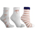 thumbnail image 1 of Women's 3-pair Flamingo Chennile slipper socks Cozy Warm Fuzzy By MinxNY, 1 of 1