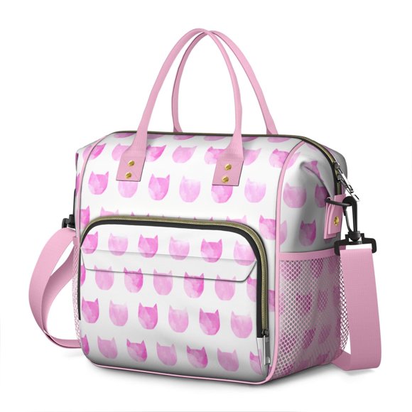 Sac à Lunch Isolé pour Amoureux des Chats – Grand Sac Isotherme Imperméable avec Motif Patte Mignonne, Sangle Réglable pour Travail, École Ou Aventures en Plein Air