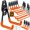 12 Pack Orange, variant on 18 Pack Garage Hooks Heavy Duty, Wall Mount Ladder Hooks | Storage Organizer With a non-slip coating for Hanging Bicycles Garden Tools Ladders Hoses Ropes and Loose Items(Black)