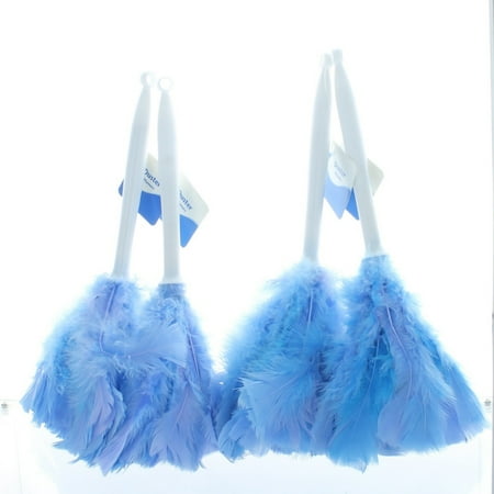 Lot of 4 Blue Feather Dusters With White Handles All Purpose Household Cleaning