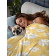 thumbnail image 3 of White Yellow Daisy Queen Size Flat Sheet, Wrinkleproof & Fadeproof Cooling Flat Bed Sheet Only, Spring Summer Floral Botanical Breathable Soft Bedding Top Sheets 90 x 102 Inches, 3 of 8