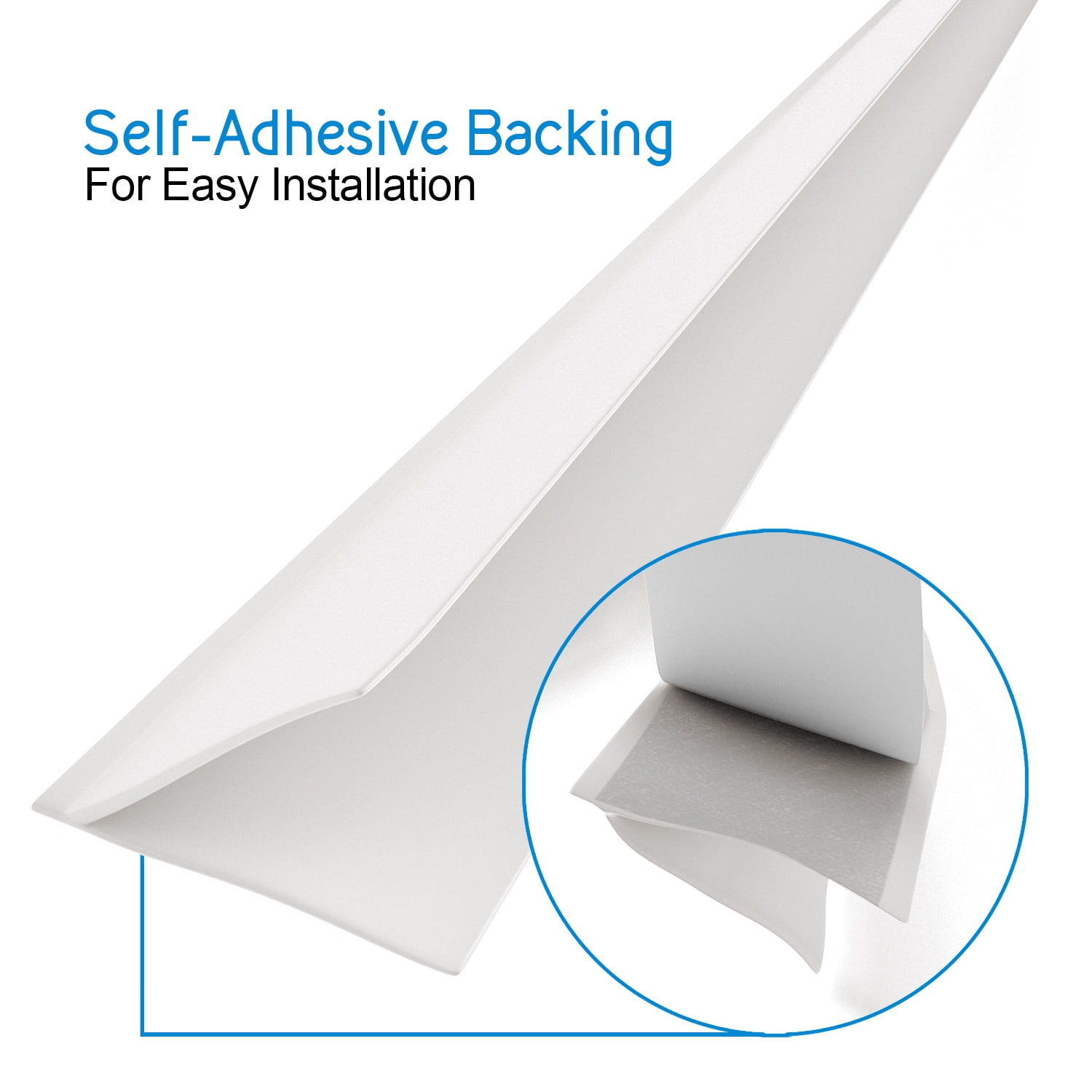 TMH, Silicone, Fin Shaped, Self Adhesive(3M) Weatherstripping, White